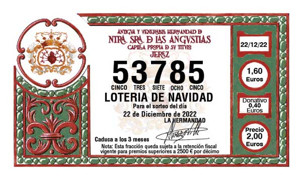 Liquidación de la Lotería de Navidad del 2022