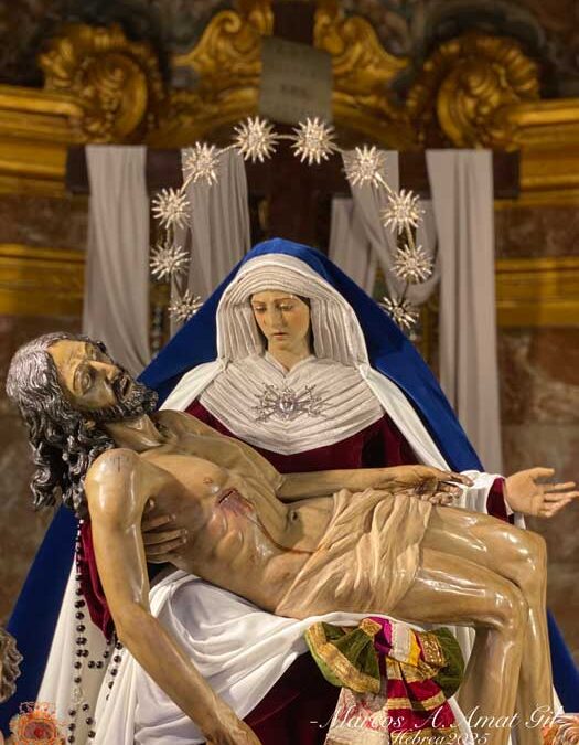 Cambio de vestimenta de Nuestra Señora de las Angustias para la Cuaresma del 2025