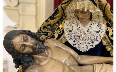 Nuestra Señora vestida para el Solemne Triduo en honor a la Festividad de los Dolores de la Santísima Virgen María del 2025